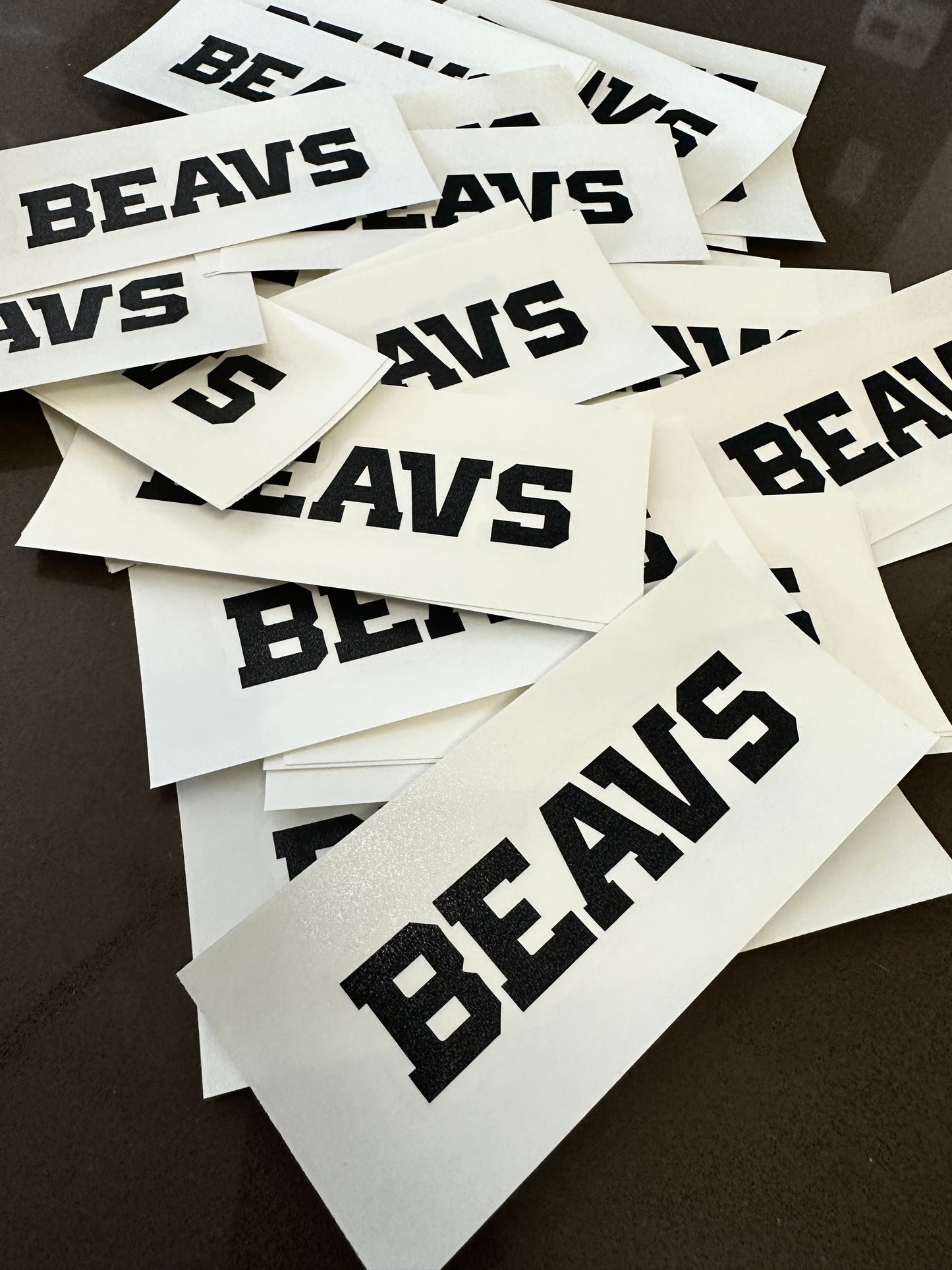 Black BEAVS Transfer Sticker