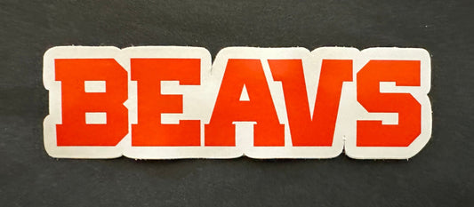 Orange Die Cut BEAVS Sticker